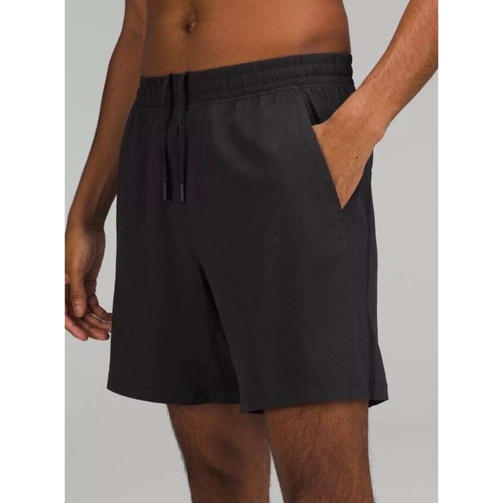 Lululemon Pace Breaker Mens Médium 7" Shorts Black Heathered Athletic Running